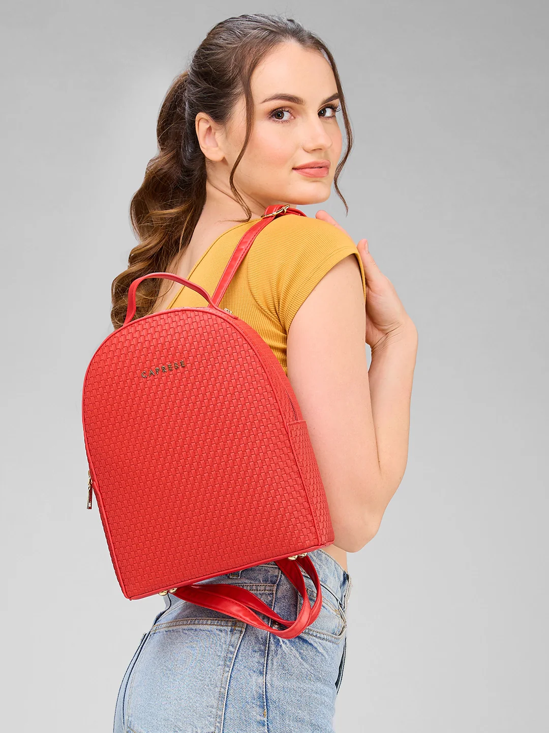 Caprese Riva Medium Red Backpack - Image 13