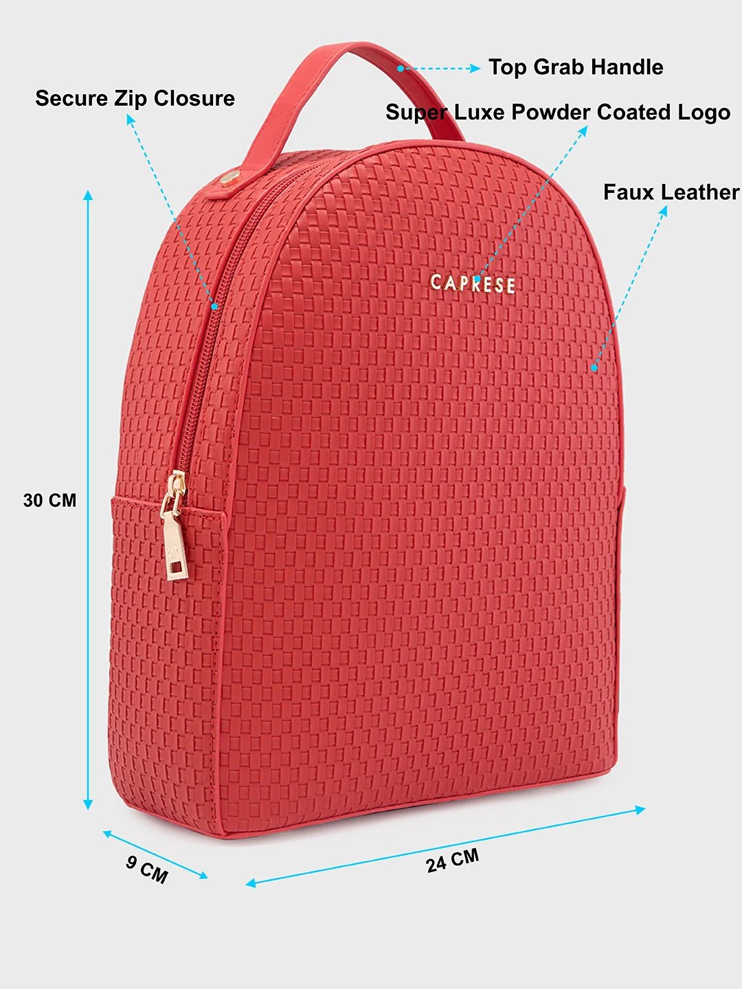 Caprese Riva Medium Red Backpack - Image 7