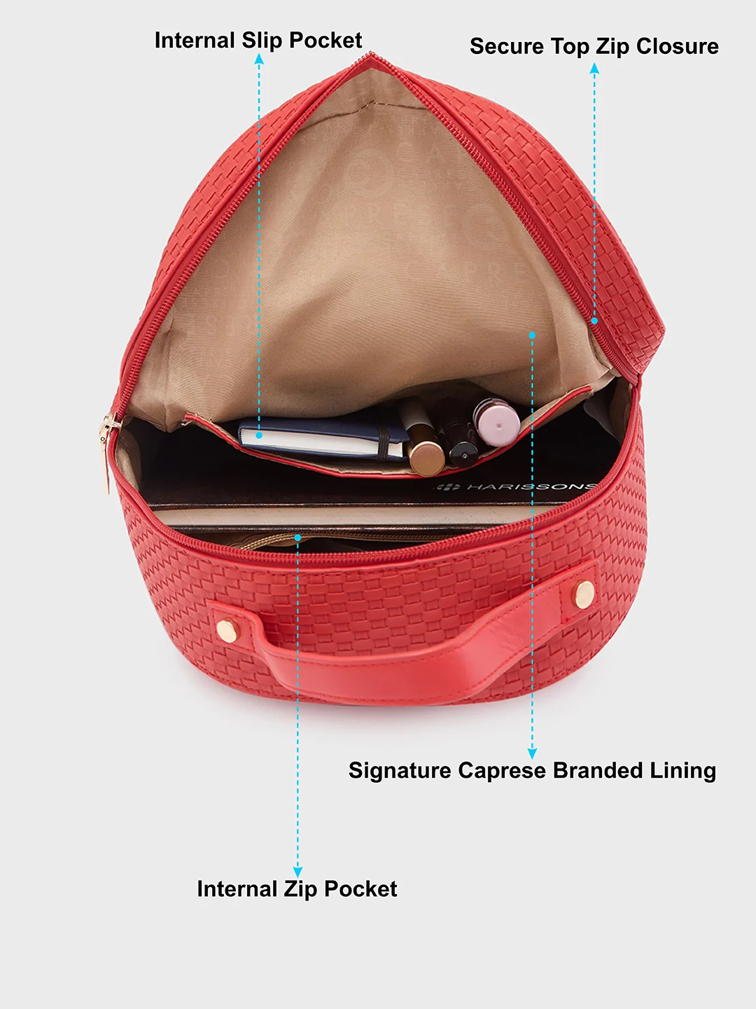 Caprese Riva Medium Red Backpack - Image 8