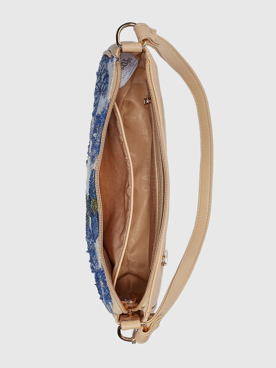 Caprese Riyo Medium Blue Baguette Bag - Image 16