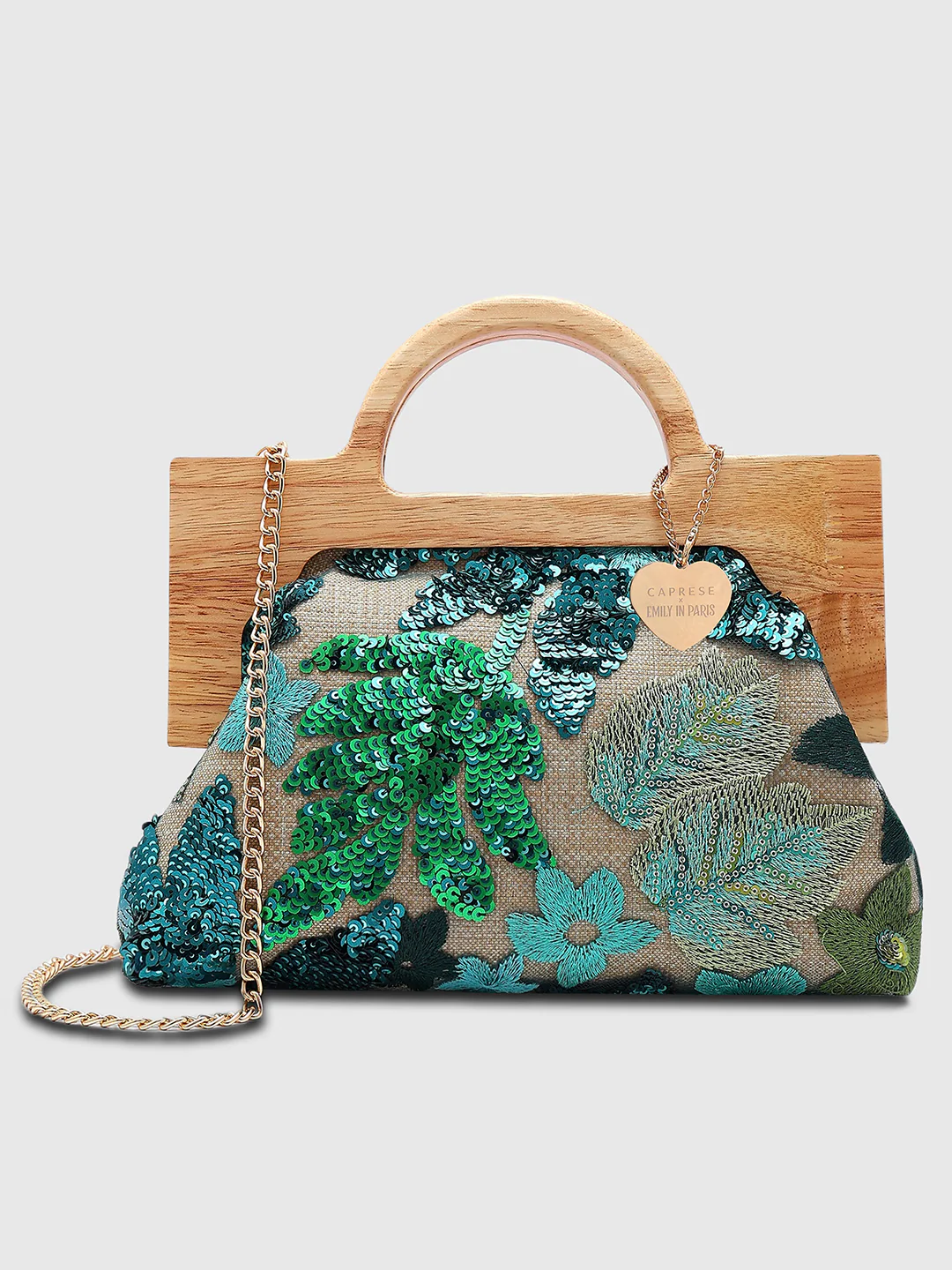 Caprese Riyo Medium Green Clutch Bag - Image 11
