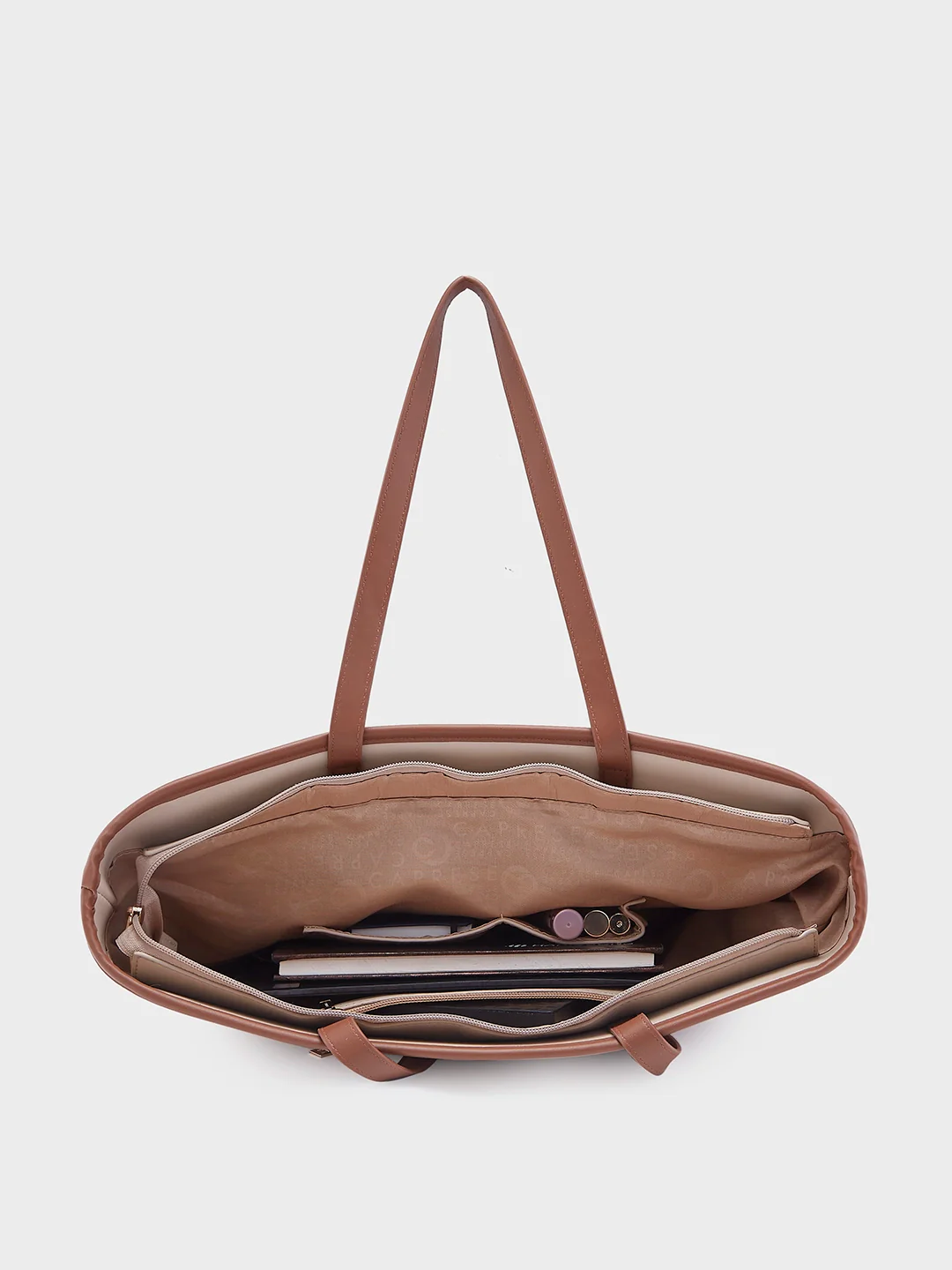 Caprese Roberta Large Beige Tote Bag - Image 9