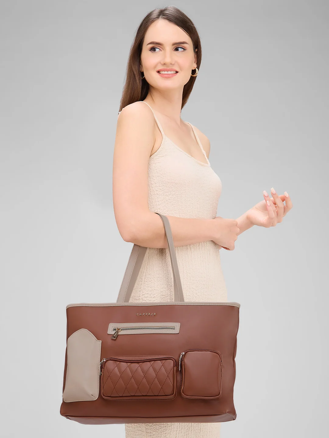 Caprese Roberta Large Brown Tote Bag - Image 12