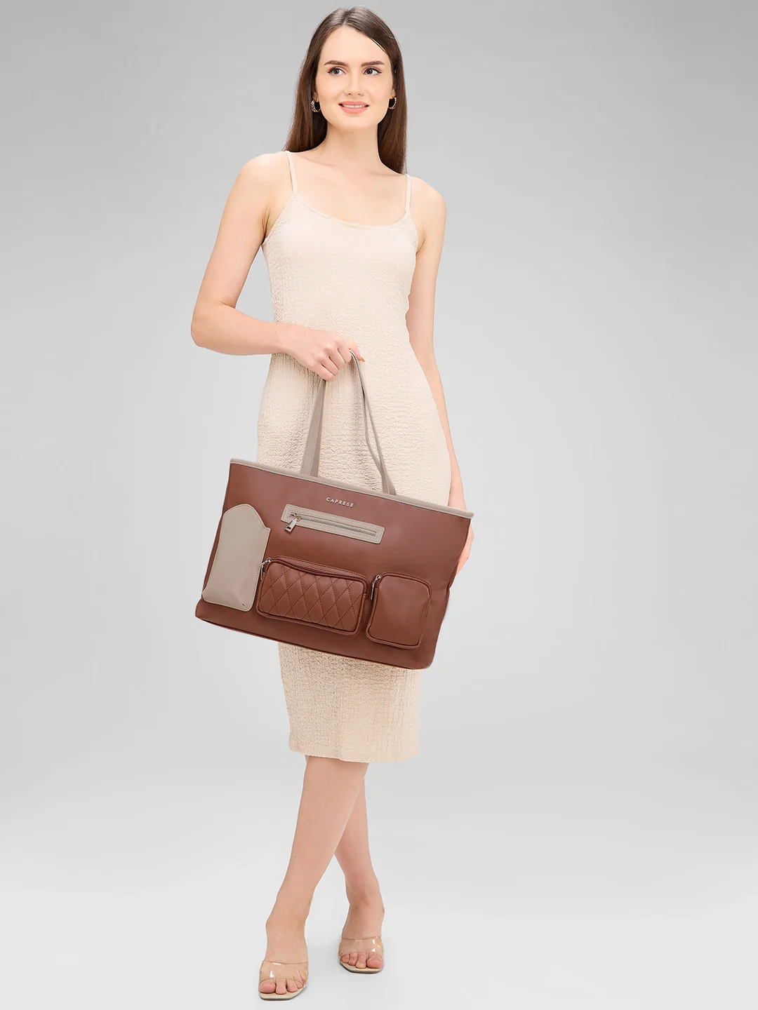 Caprese Roberta Large Brown Tote Bag - Image 2
