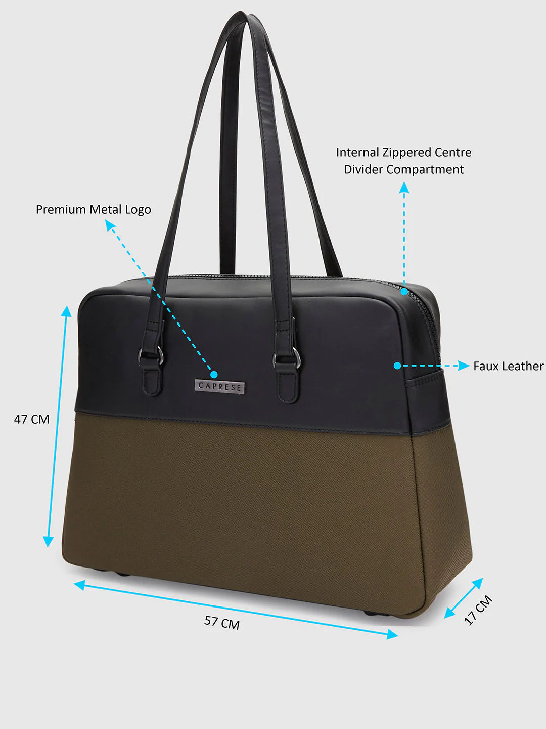 Caprese Rogue Large Olive Satchel Bag - Image 5