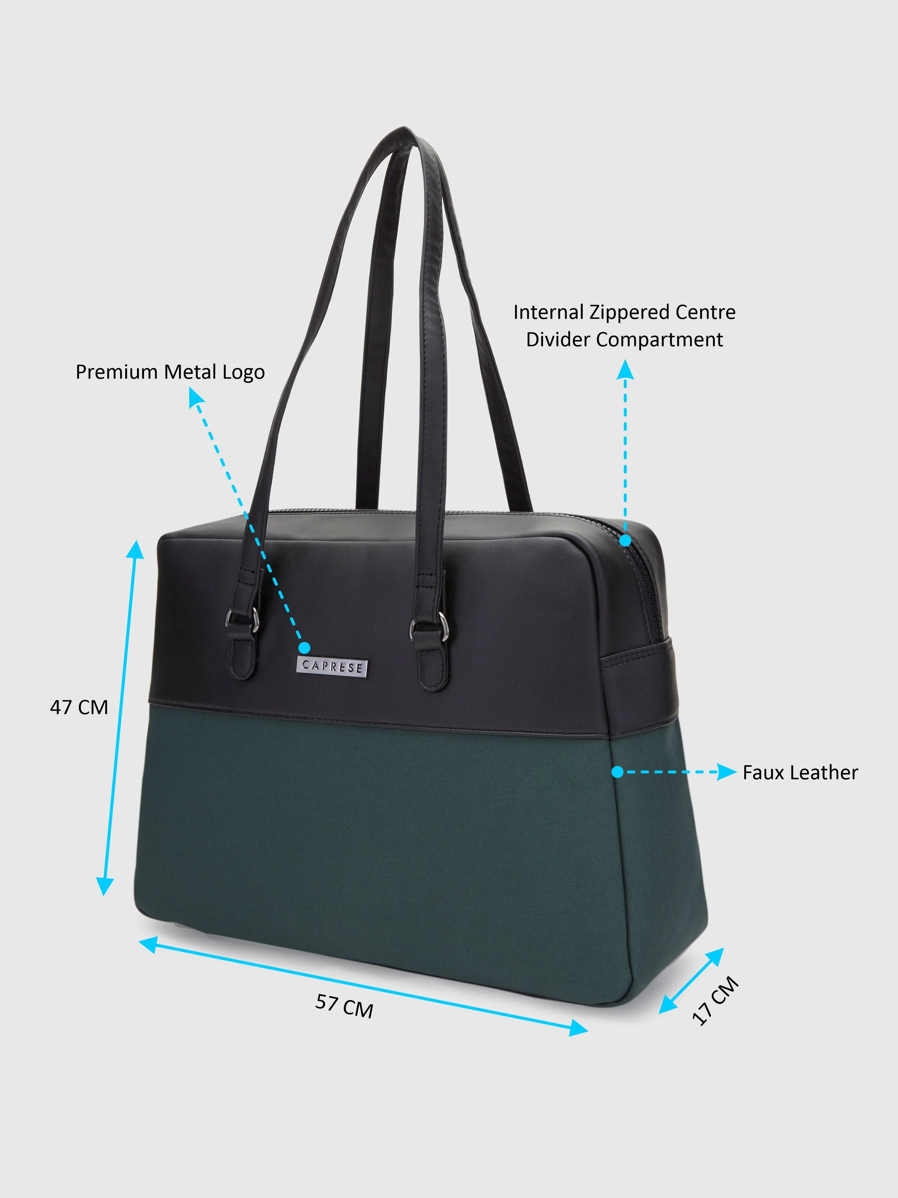 Caprese Rogue Large Teal Satchel Bag - Image 5
