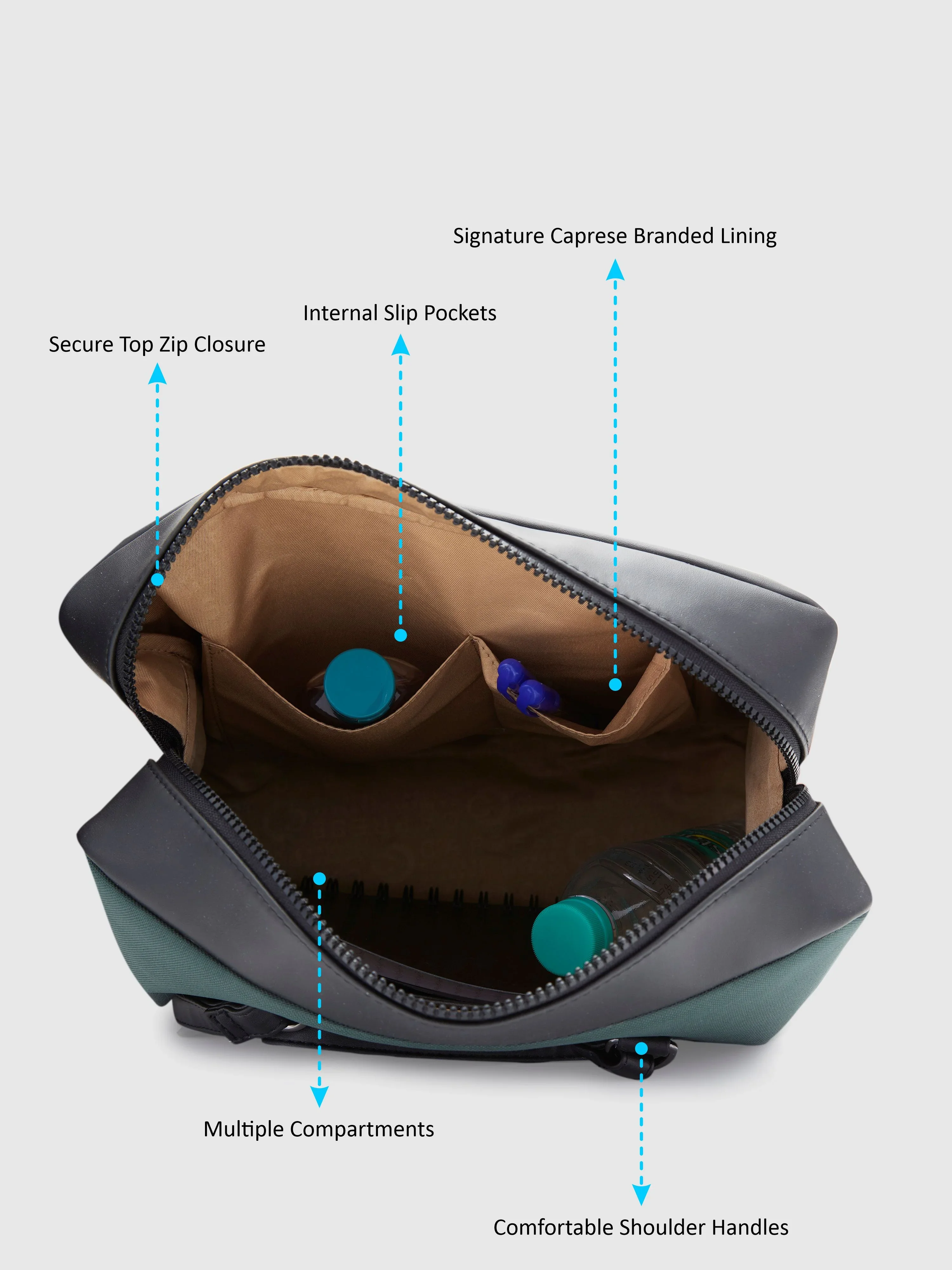 Caprese Rogue Large Teal Satchel Bag - Image 6