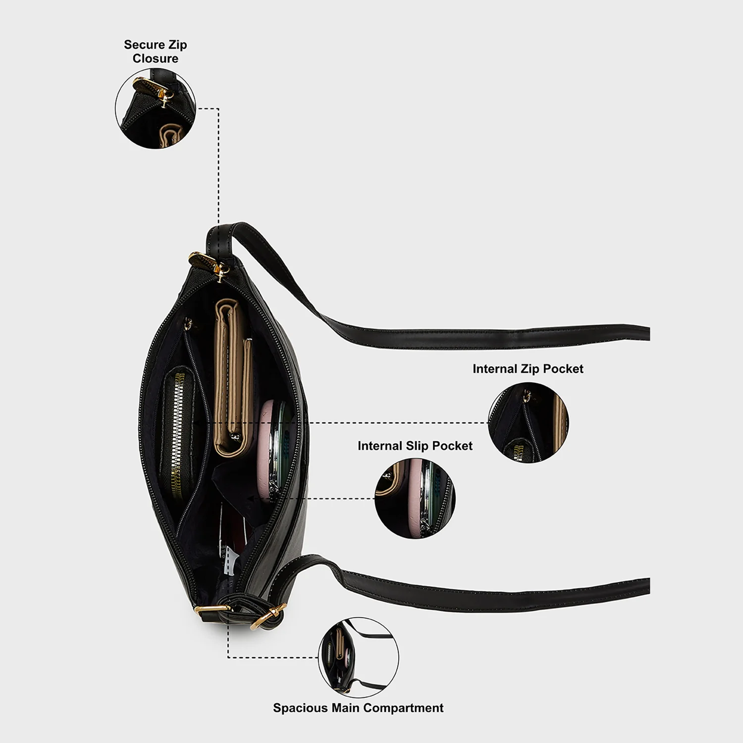 Caprese Rohde Small Black Crossbody Bag - Image 5