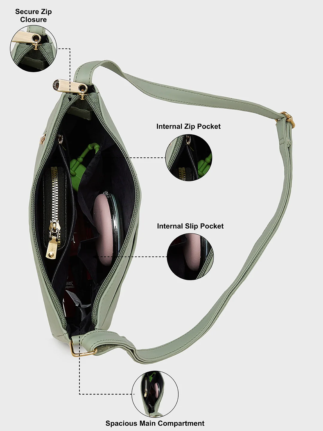 Caprese Rohde Small Green Crossbody Bag - Image 5