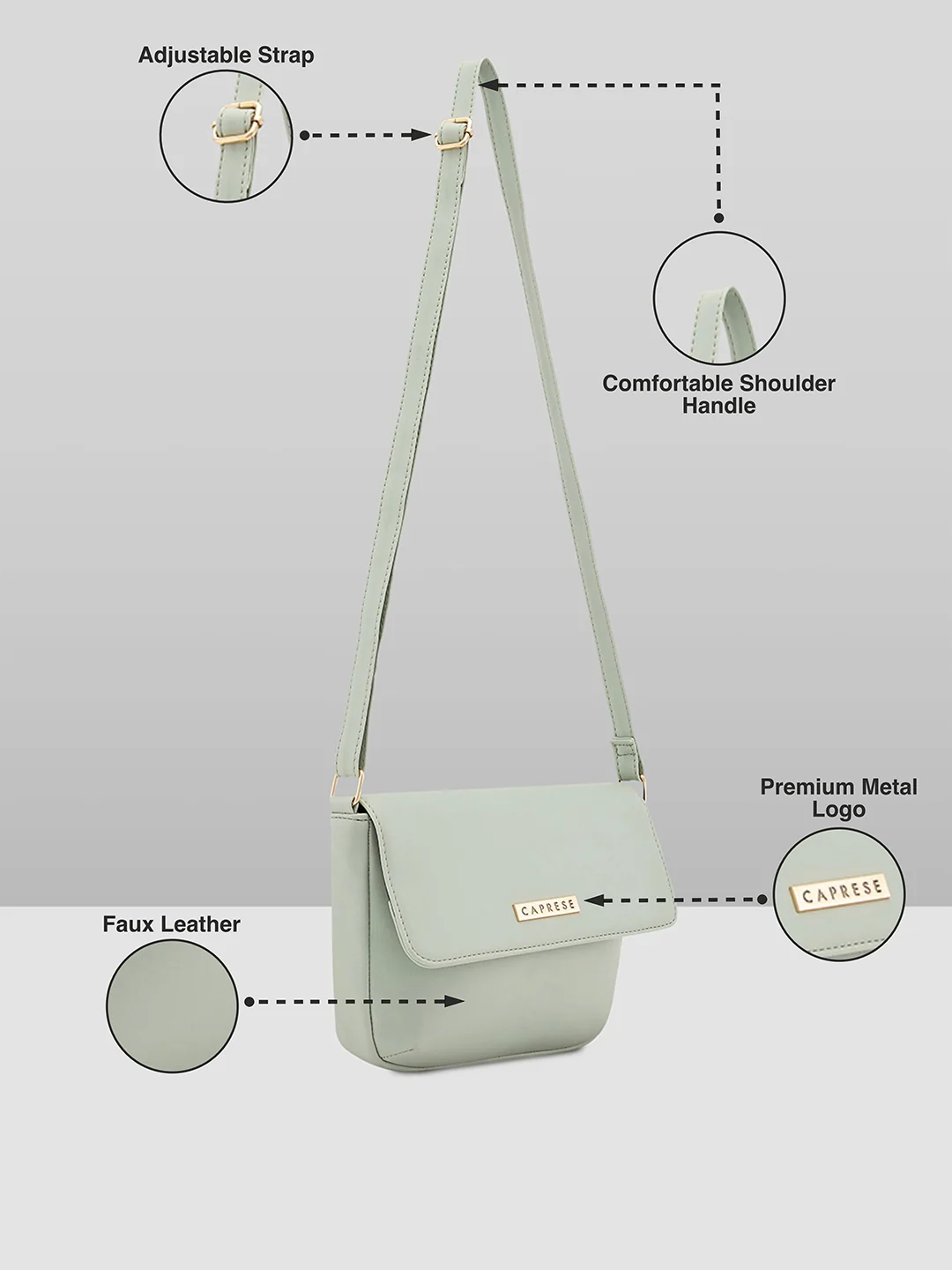 Caprese Rohde Small Green Sling Bag - Image 6