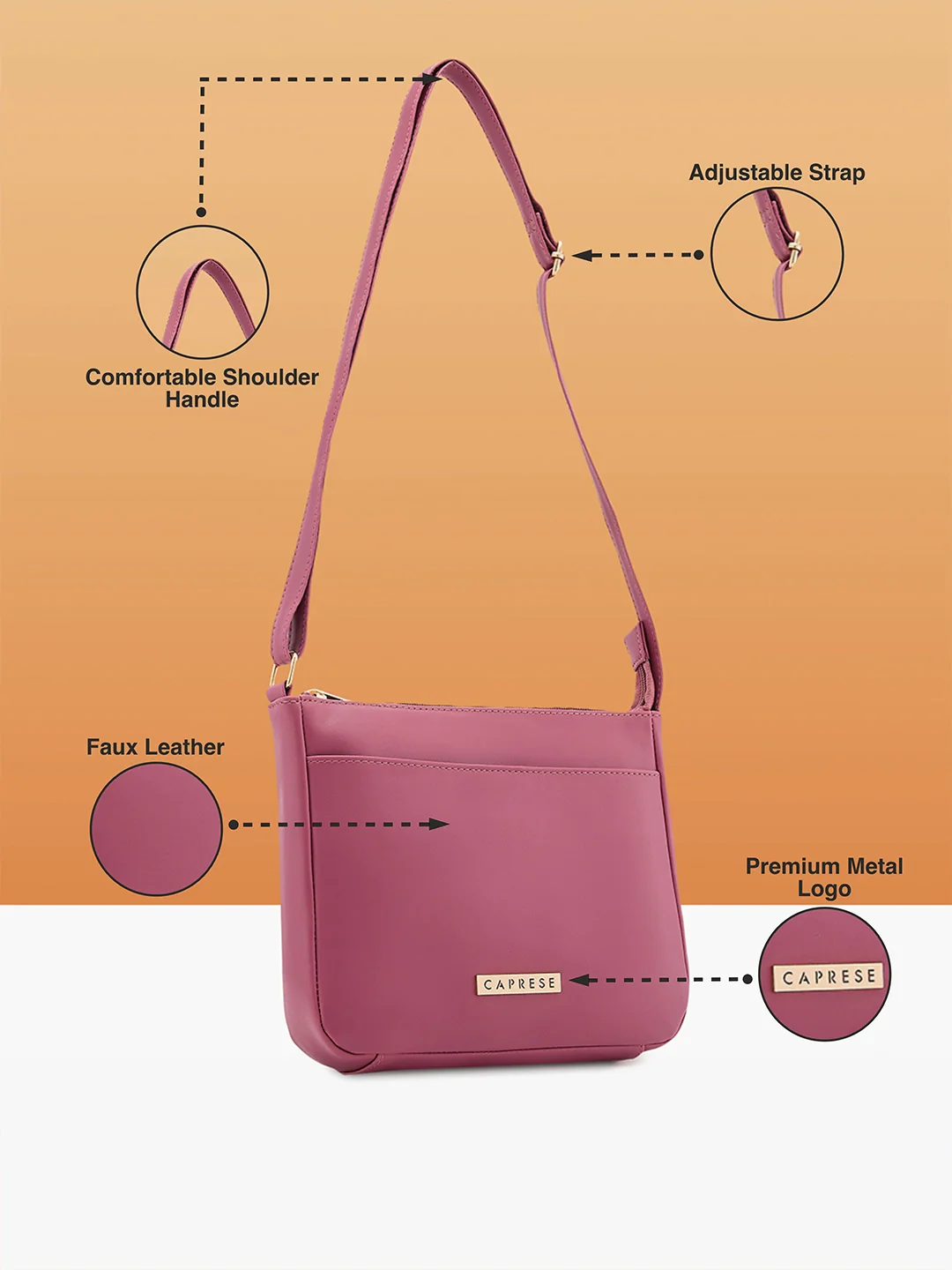 Caprese Rohde Small Pink Crossbody Bag - Image 6