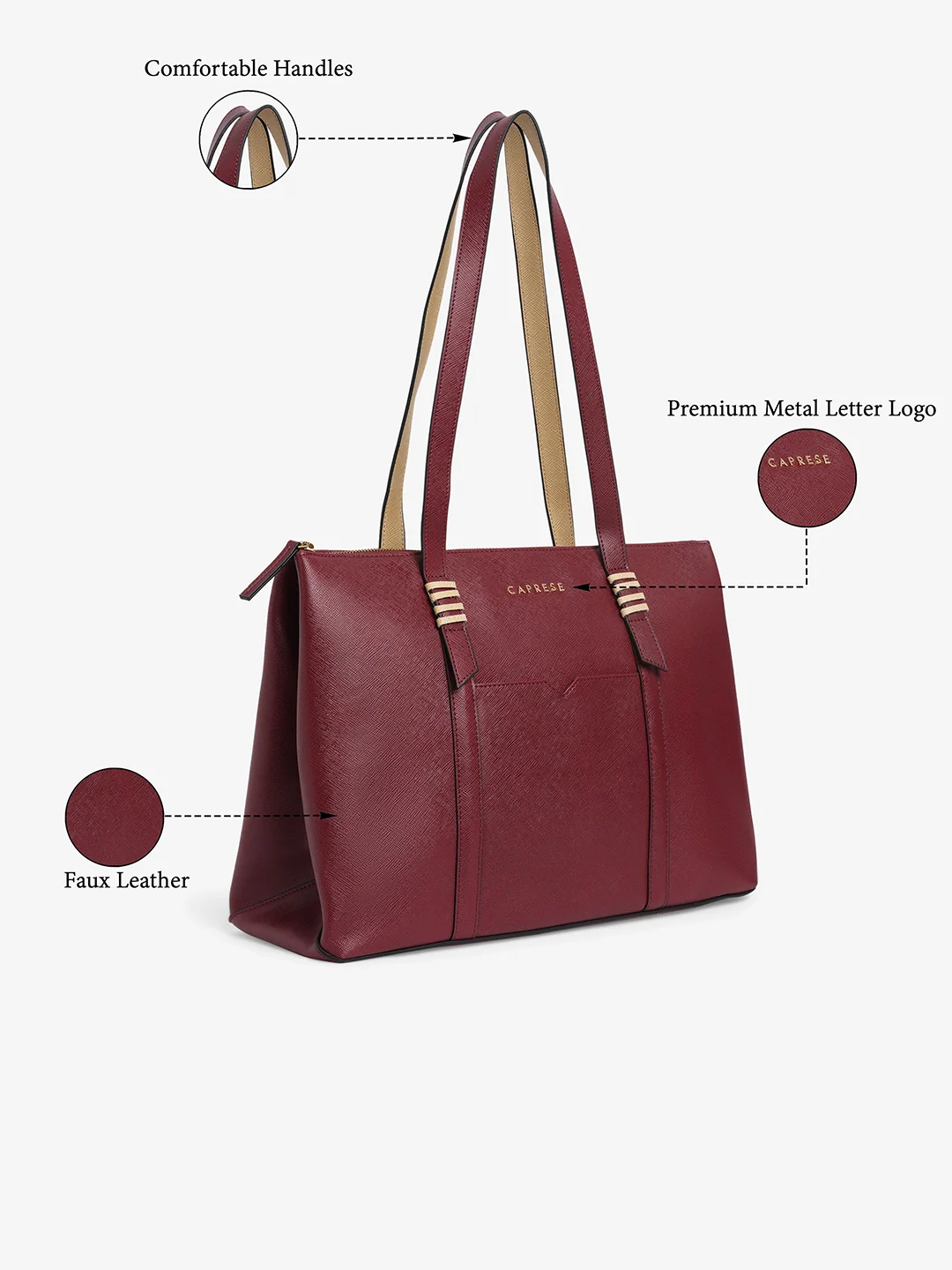 Caprese Roma Large Red Tote Bag - Image 4