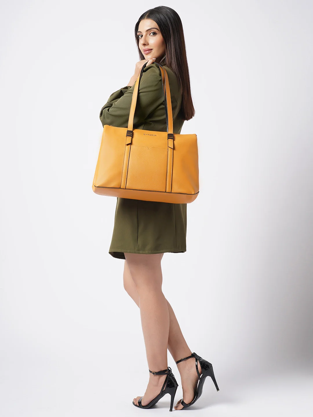Caprese Roma Large Yellow Tote Bag - Image 2