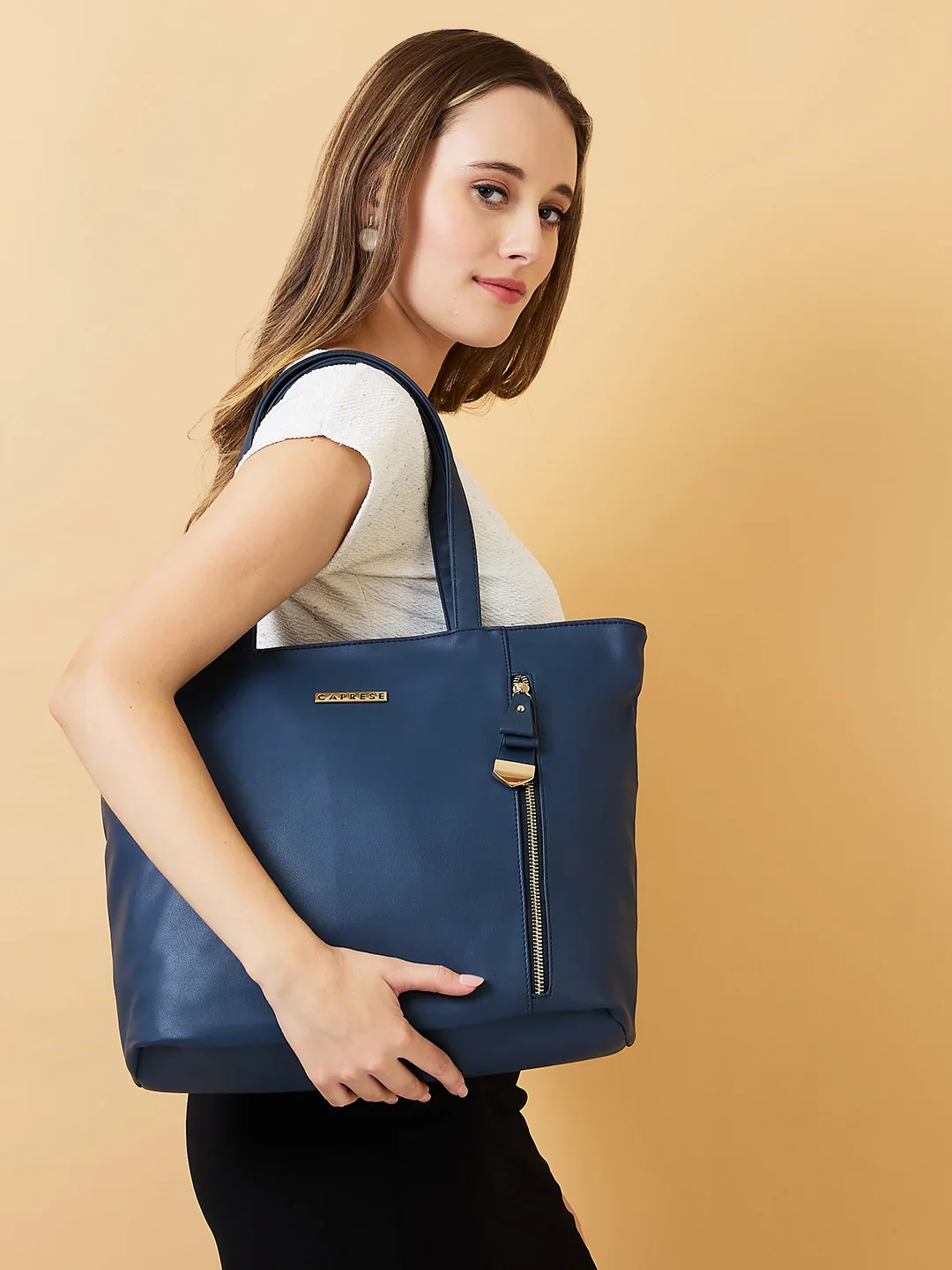 Caprese Roma Medium Navy Tote Bag - Image 9