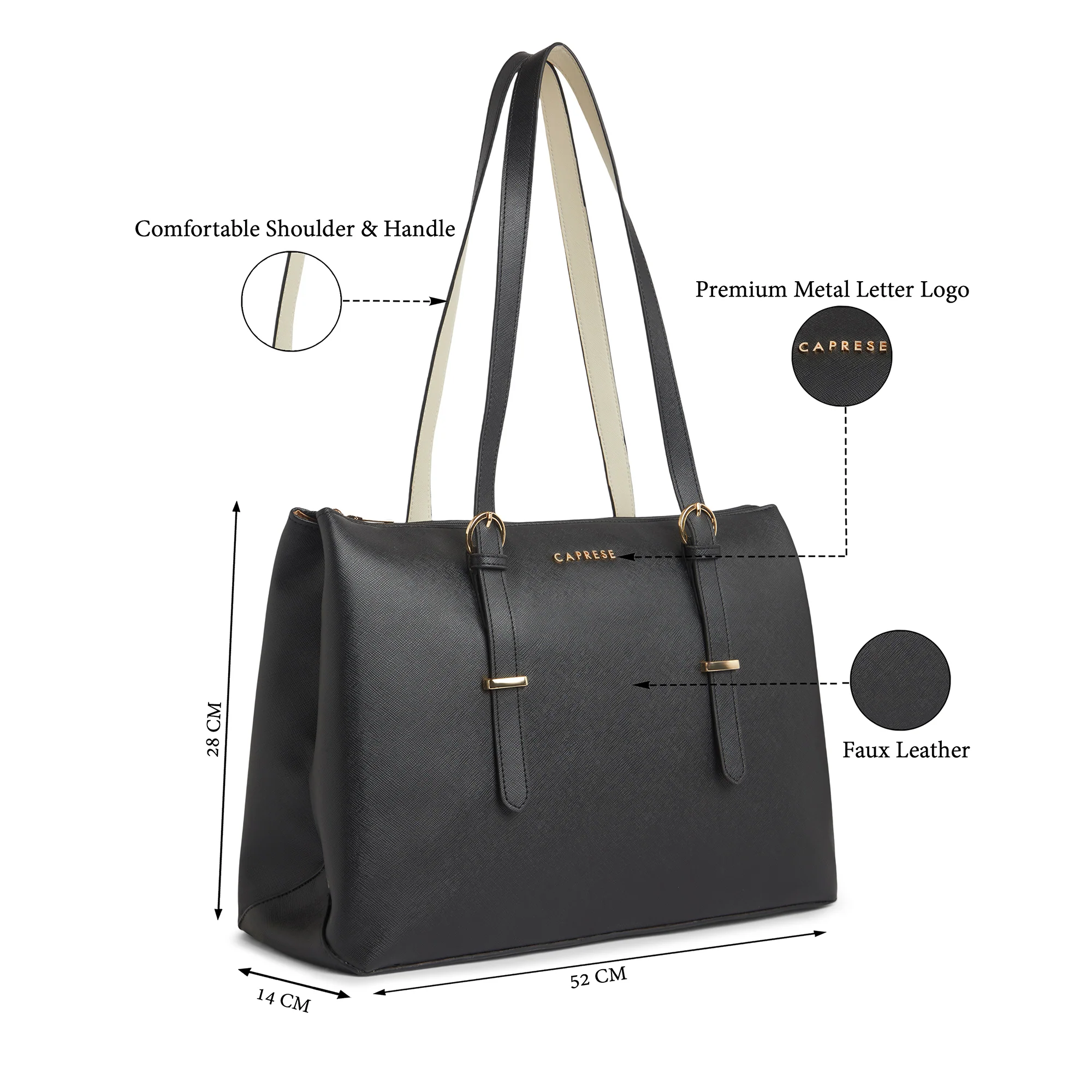 Caprese  Romano  Large Black  Tote Bag - Image 8