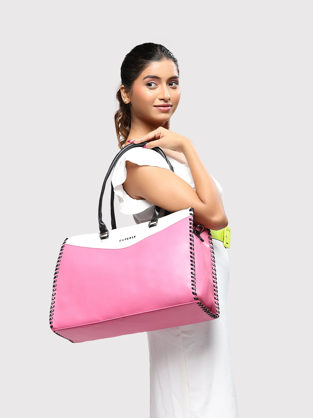 Caprese Rome Large Flamingo Laptop Satchel Bag - Image 10
