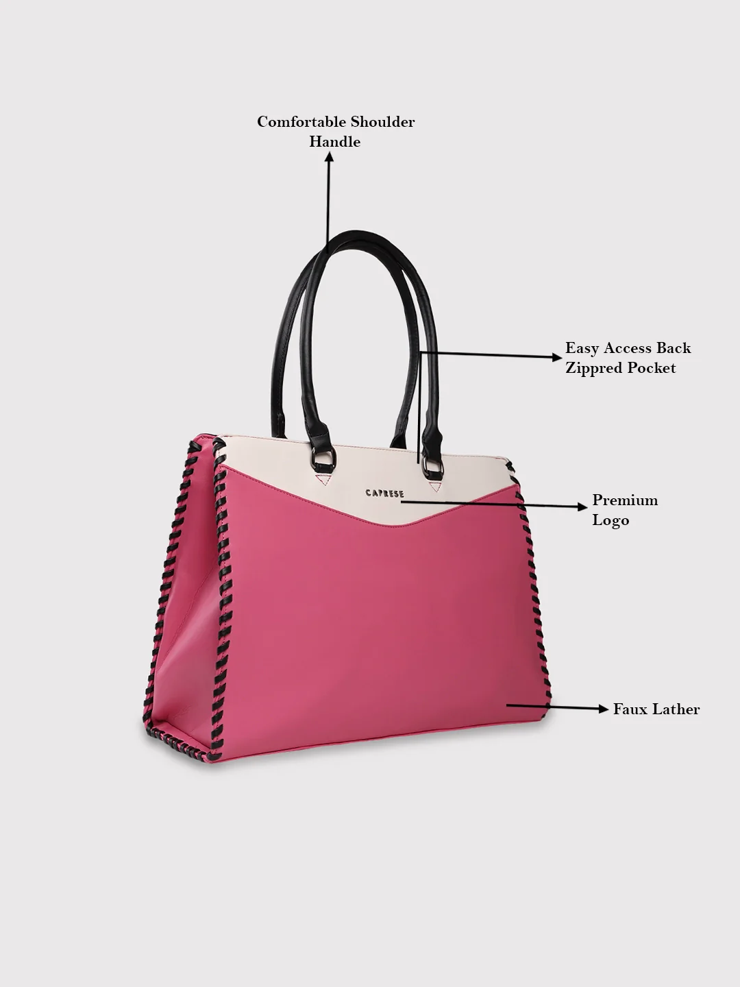 Caprese Rome Large Flamingo Laptop Satchel Bag - Image 2