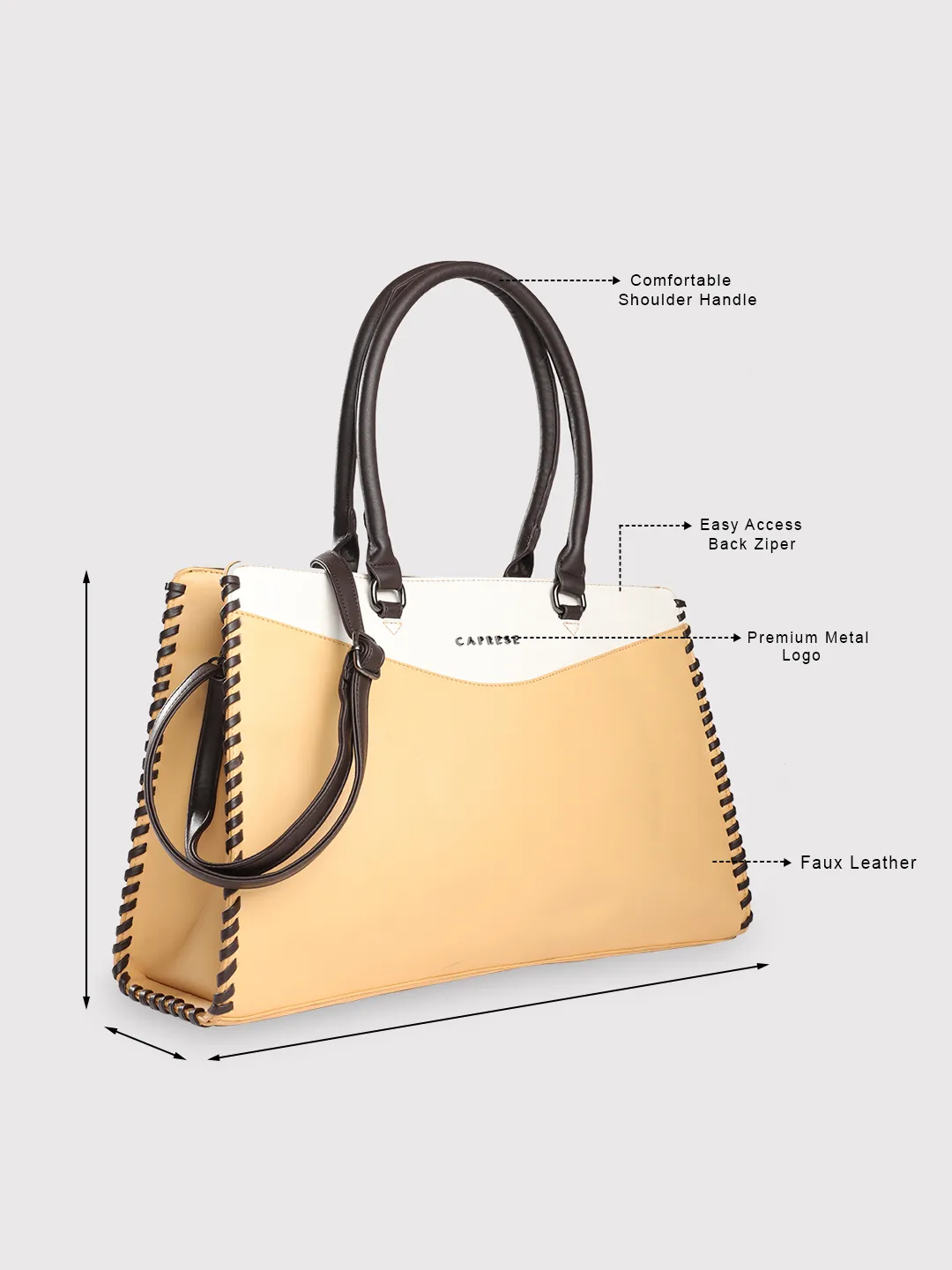 Caprese Rome Large Yellow Laptop Satchel Bag - Image 10