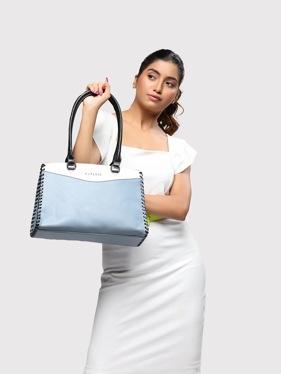Caprese Rome Medium Blue Satchel Bag - Image 12