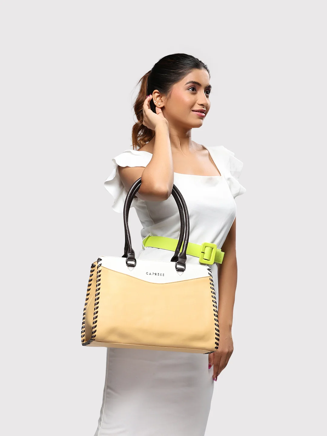 Caprese Rome Medium Blue Satchel Bag - Image 14