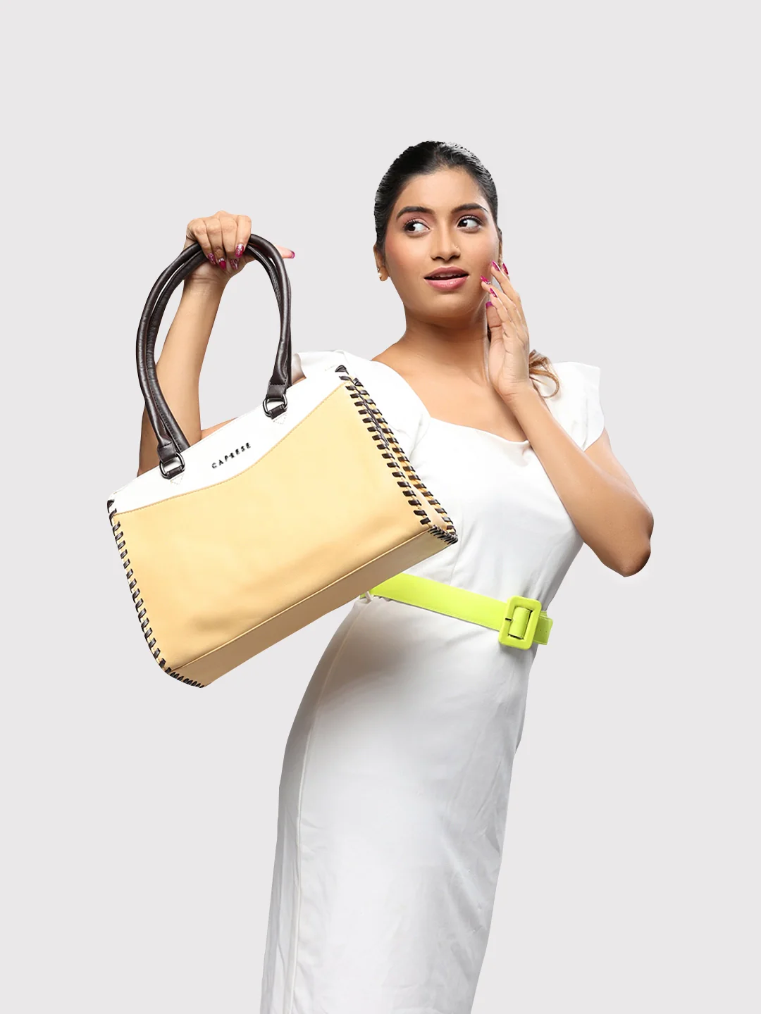 Caprese Rome Medium Blue Satchel Bag - Image 15