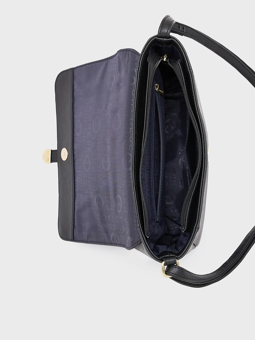 Caprese Romea Medium Black Sling Bag - Image 10