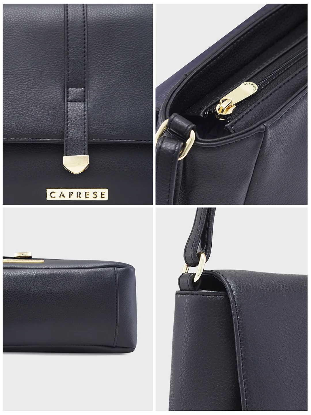 Caprese Romea Medium Black Sling Bag - Image 14