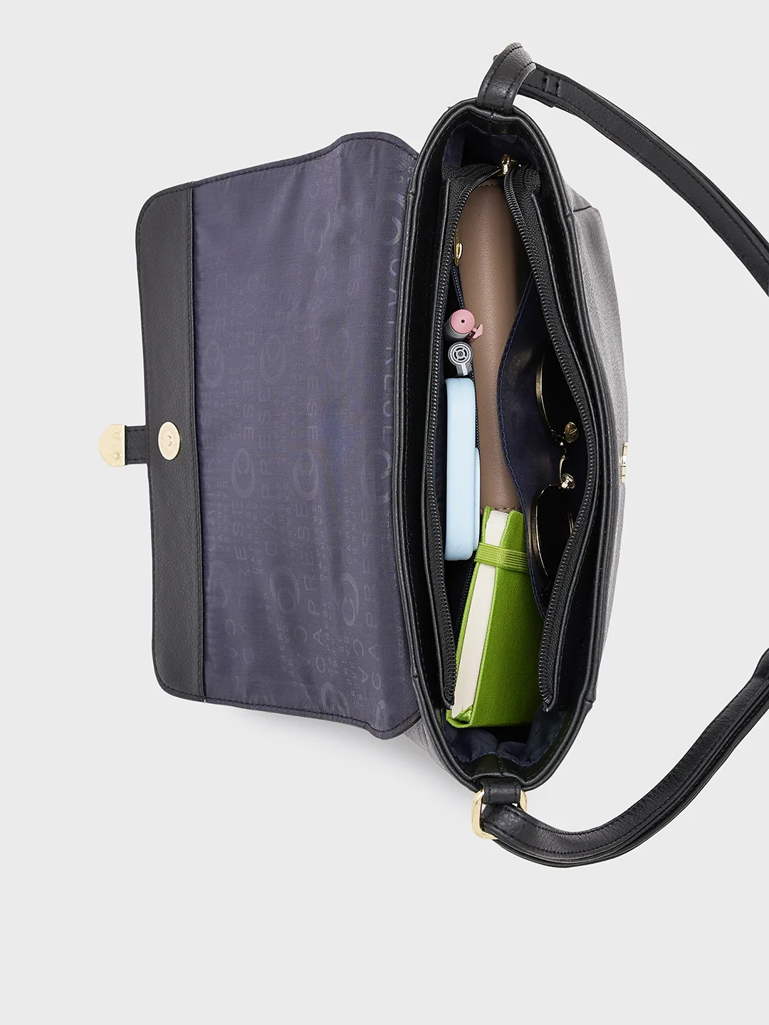 Caprese Romea Medium Black Sling Bag - Image 9