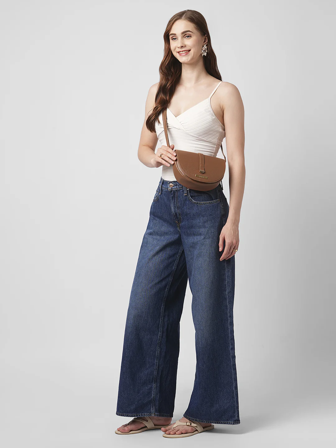 Caprese Romea Small Tan Sling Bag - Image 6