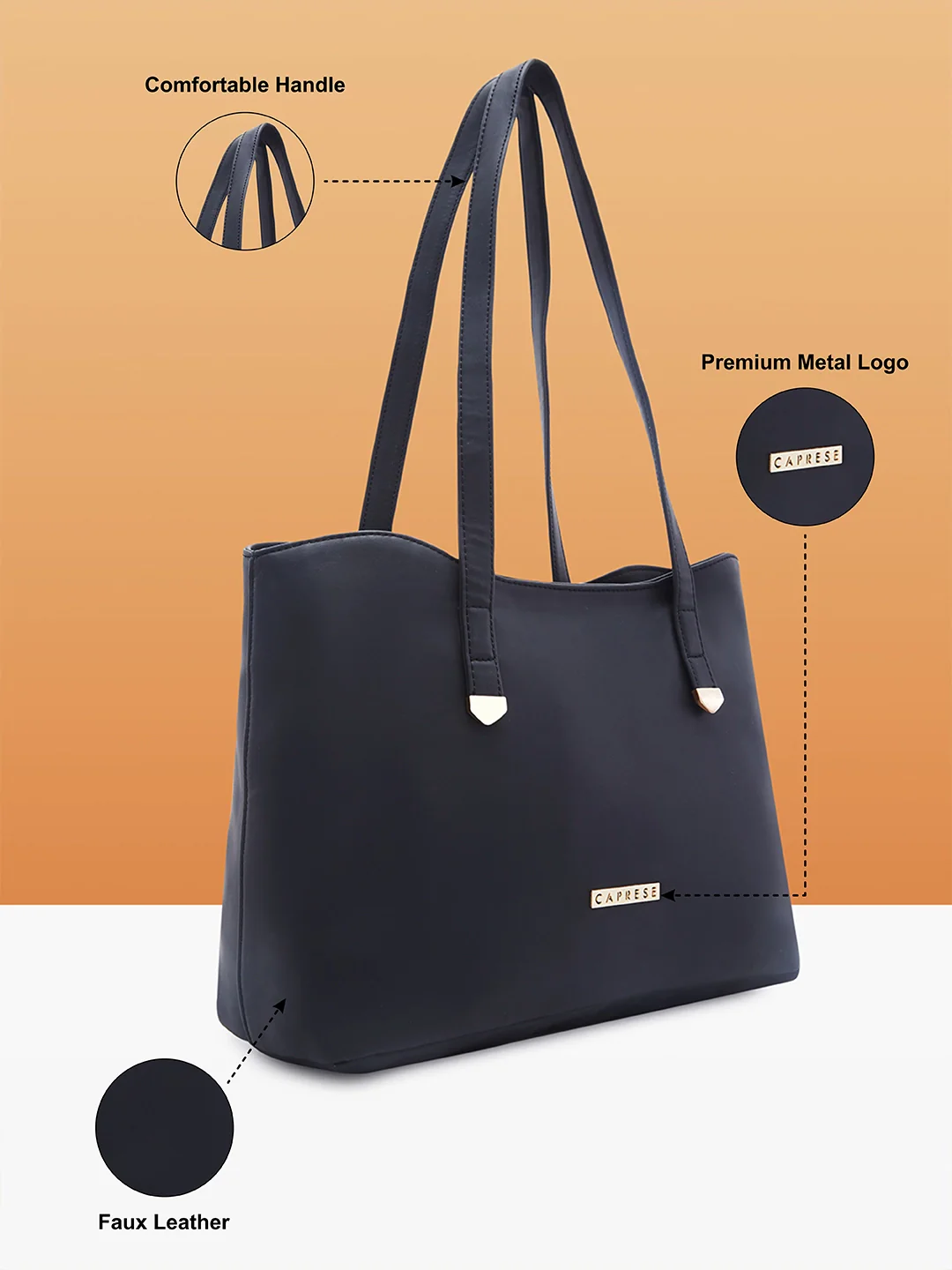 Caprese Romea Medium Black Tote Bag - Image 6