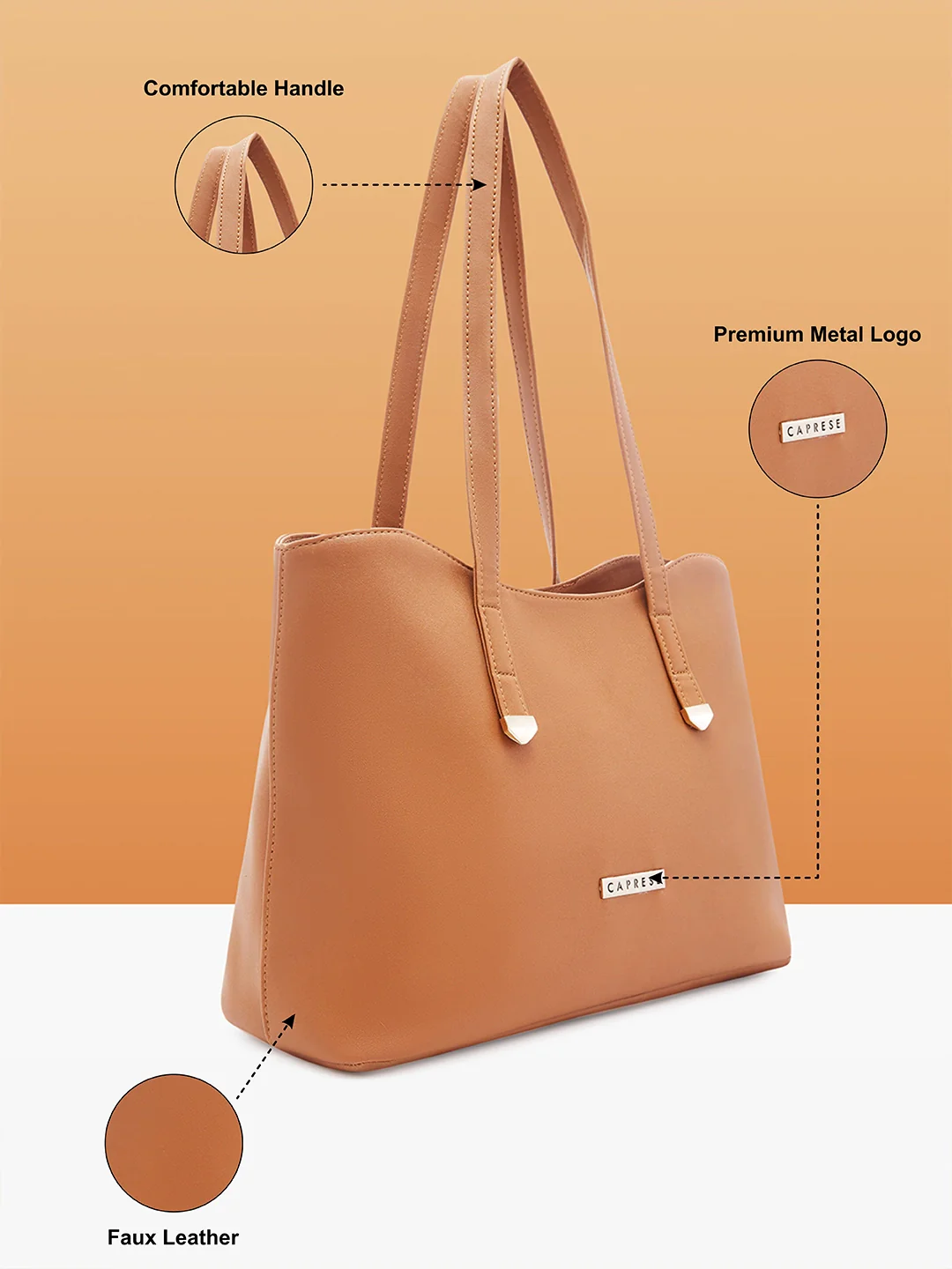 Caprese Romea Medium Tan Tote Bag - Image 6