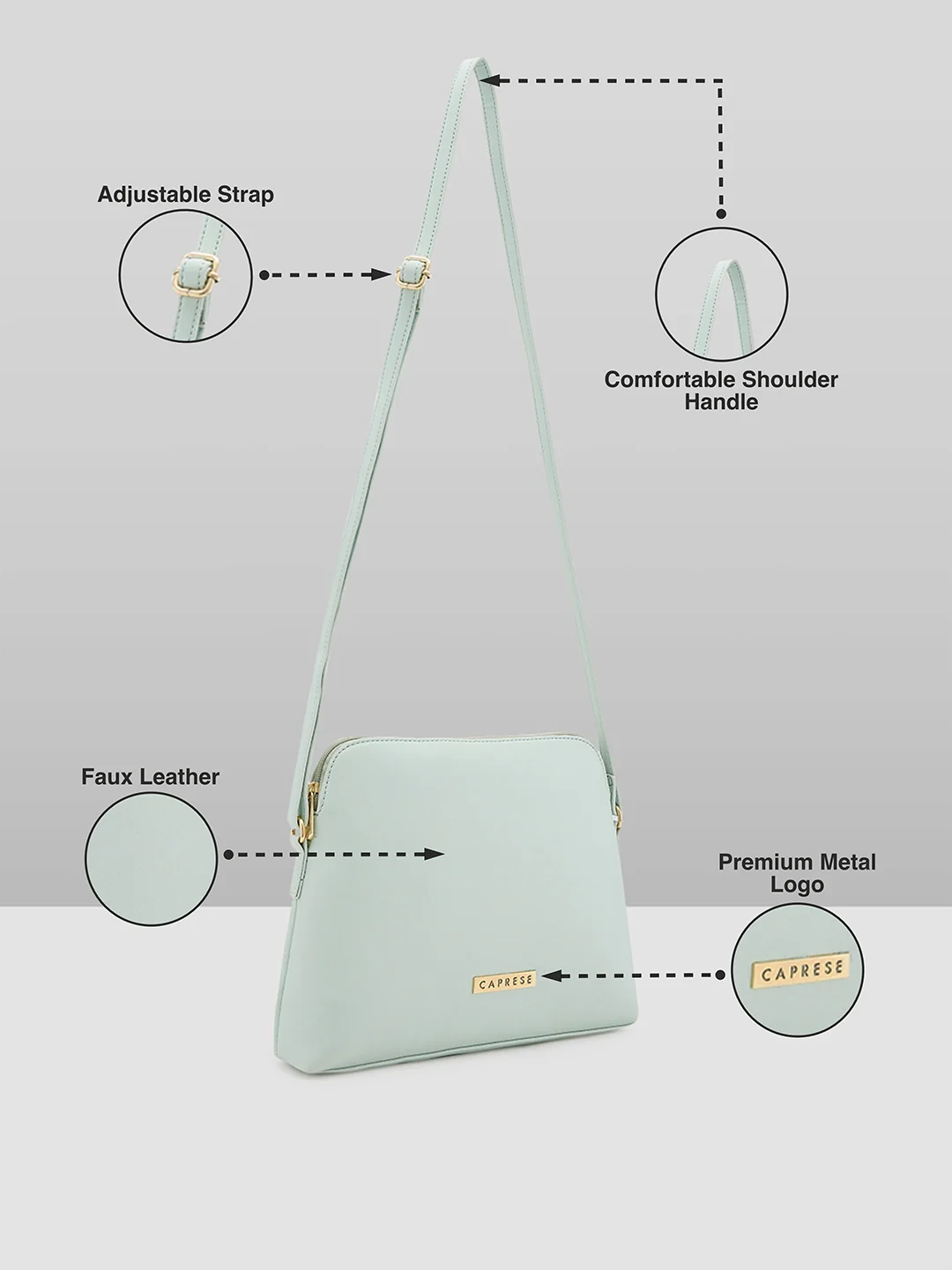 Caprese Rommy Large Mint Sling Bag - Image 7