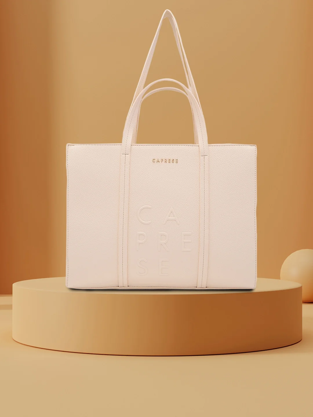 Caprese Roni Medium Beige Tote Bag - Image 3