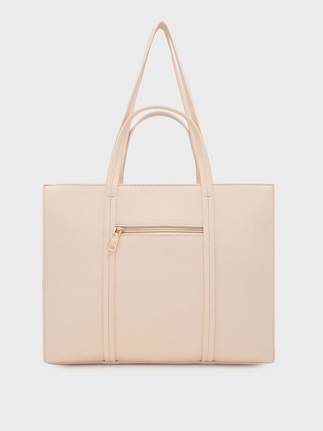 Caprese Roni Medium Beige Tote Bag - Image 4