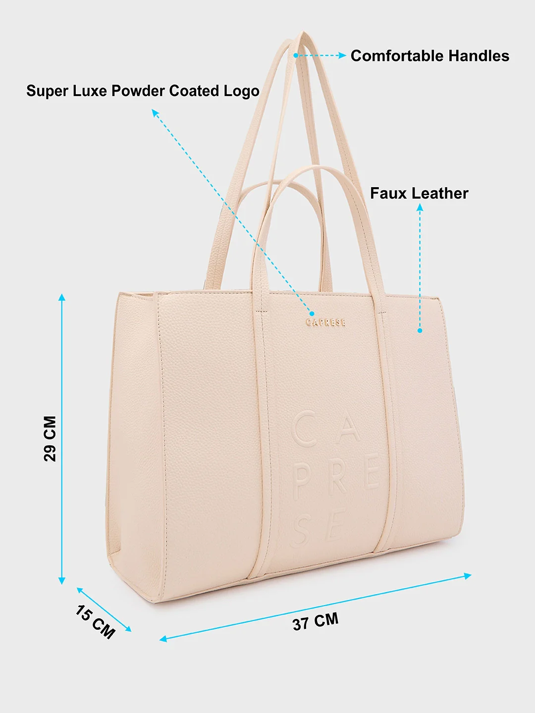 Caprese Roni Medium Beige Tote Bag - Image 7