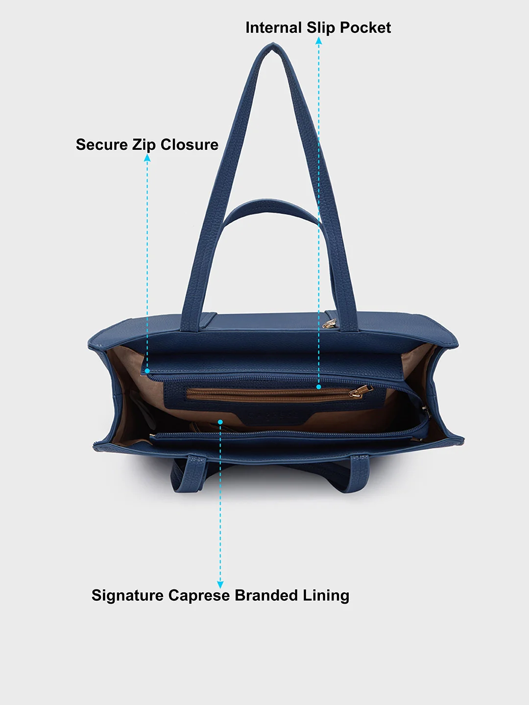 Caprese Roni Medium Blue Tote Bag - Image 8