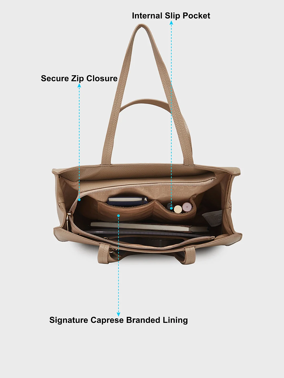 Caprese Roni Medium Brown Tote Bag - Image 8