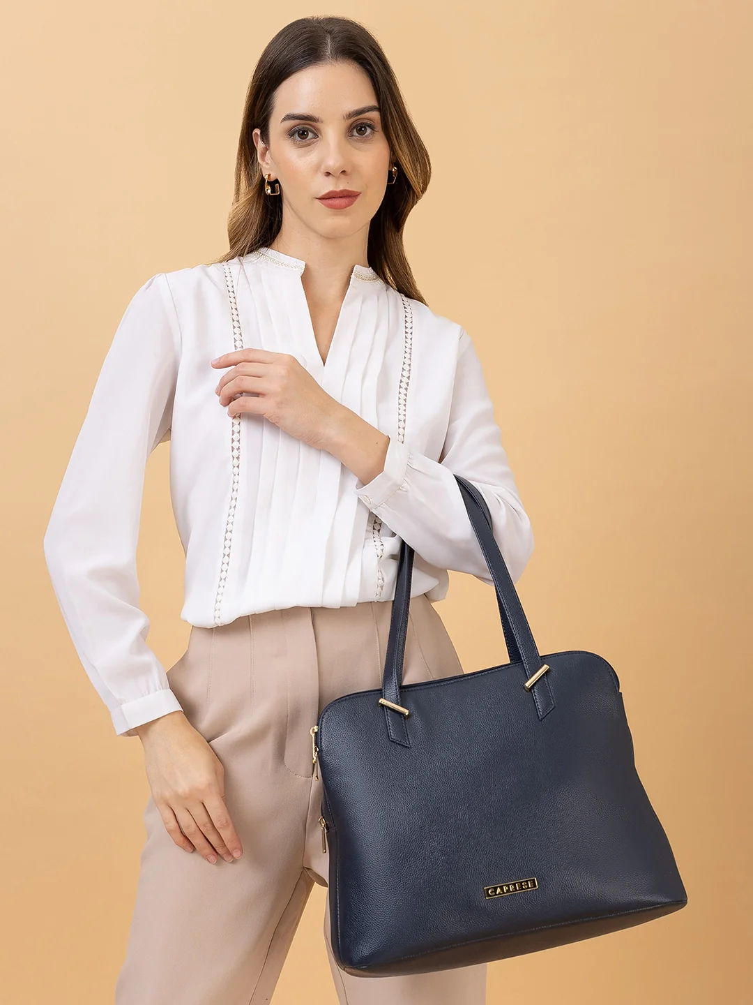 Caprese Rooky Large Navy Satchel Bag - Image 2