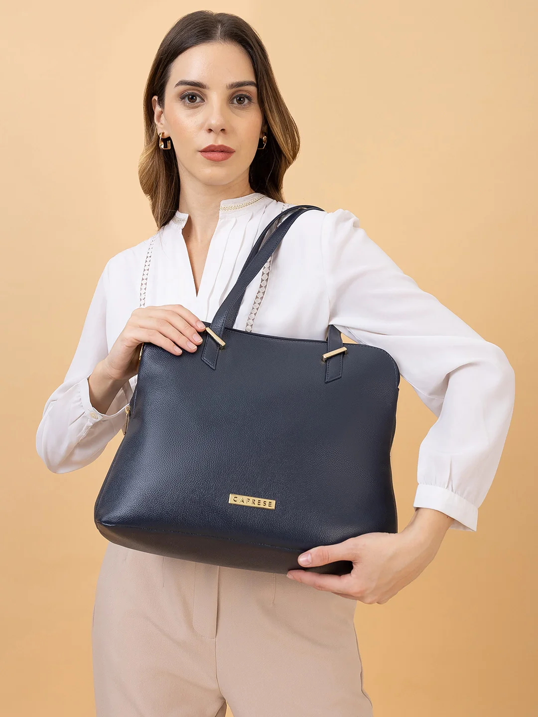 Caprese Rooky Large Navy Satchel Bag - Image 8