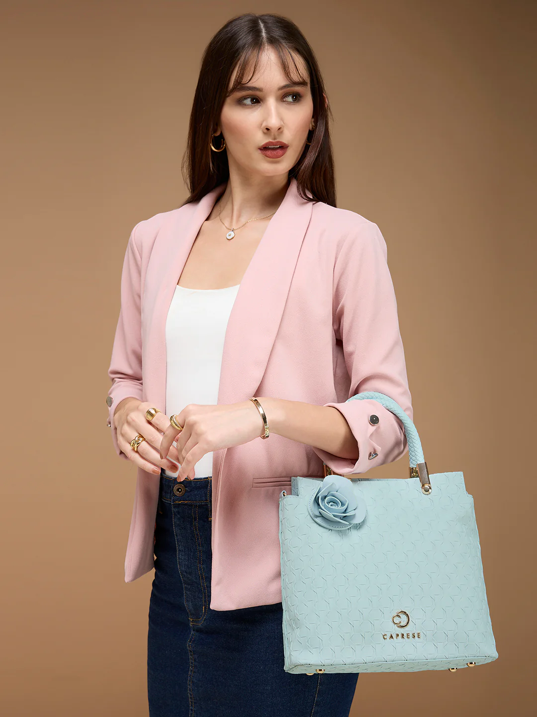 Caprese Rosa Small Light Blue Tote Bag - Image 2