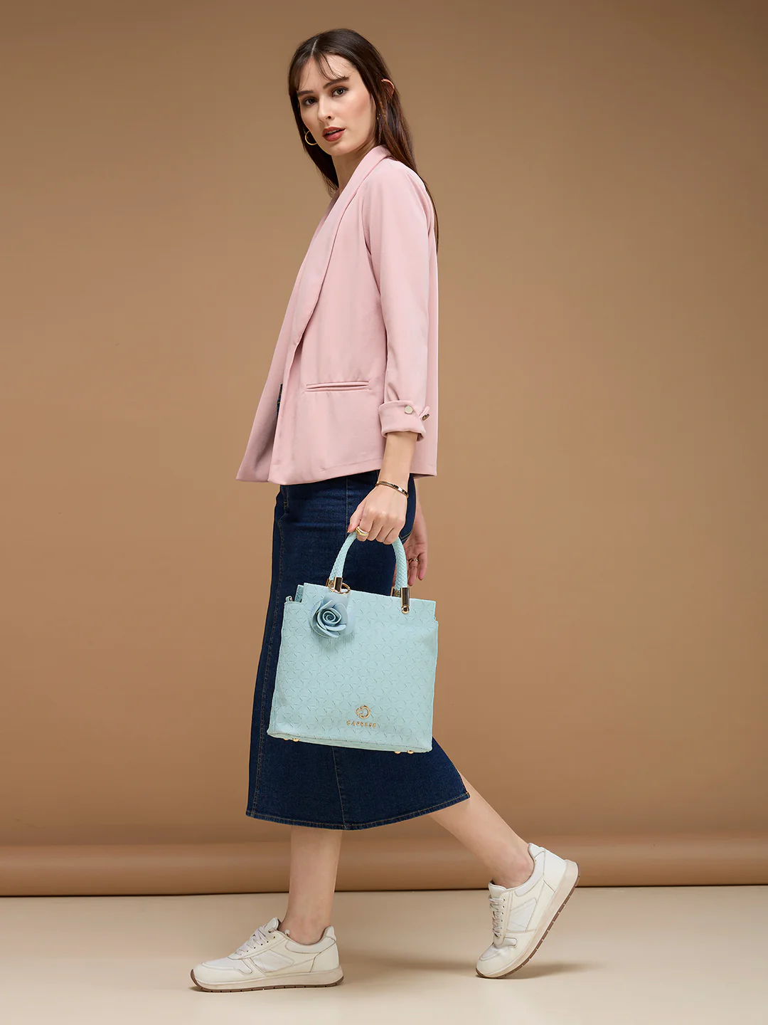 Caprese Rosa Small Light Blue Tote Bag - Image 9