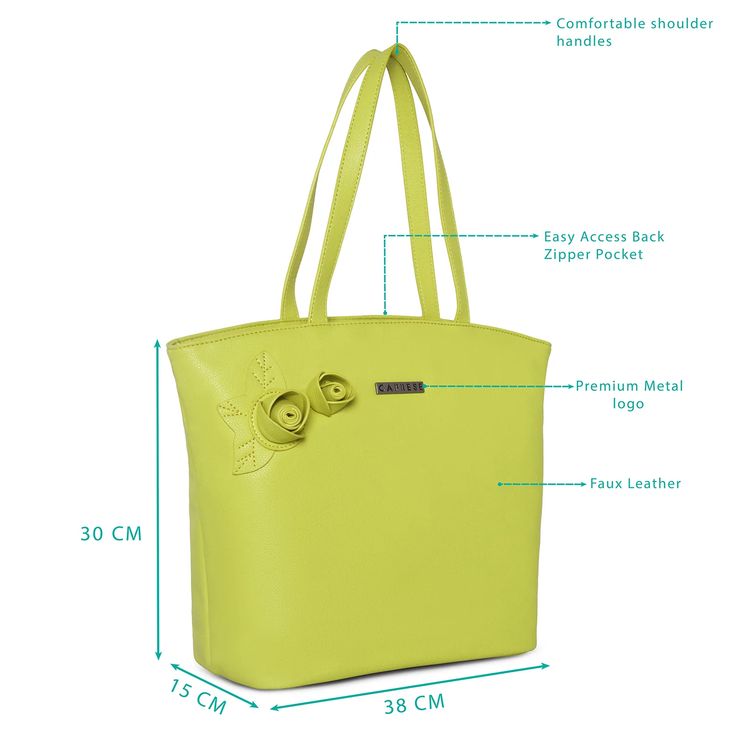Caprese Rosamund Large Lime Satchel Bag - Image 6