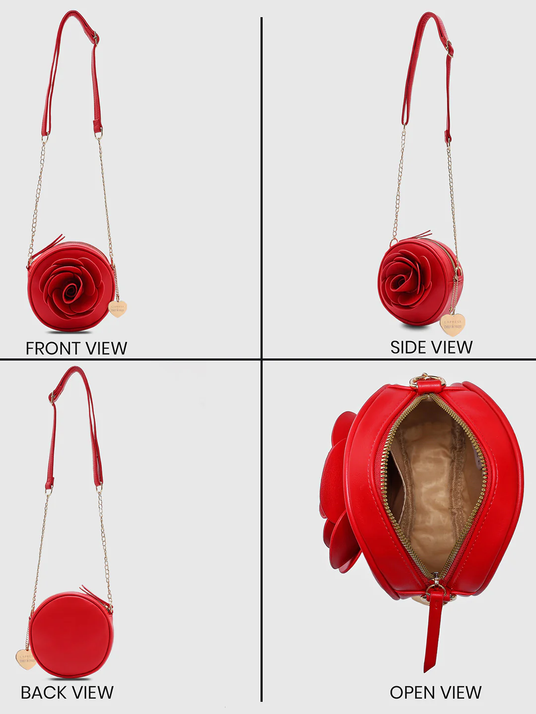 Caprese Rose Medium Red Sling Bag - Image 10