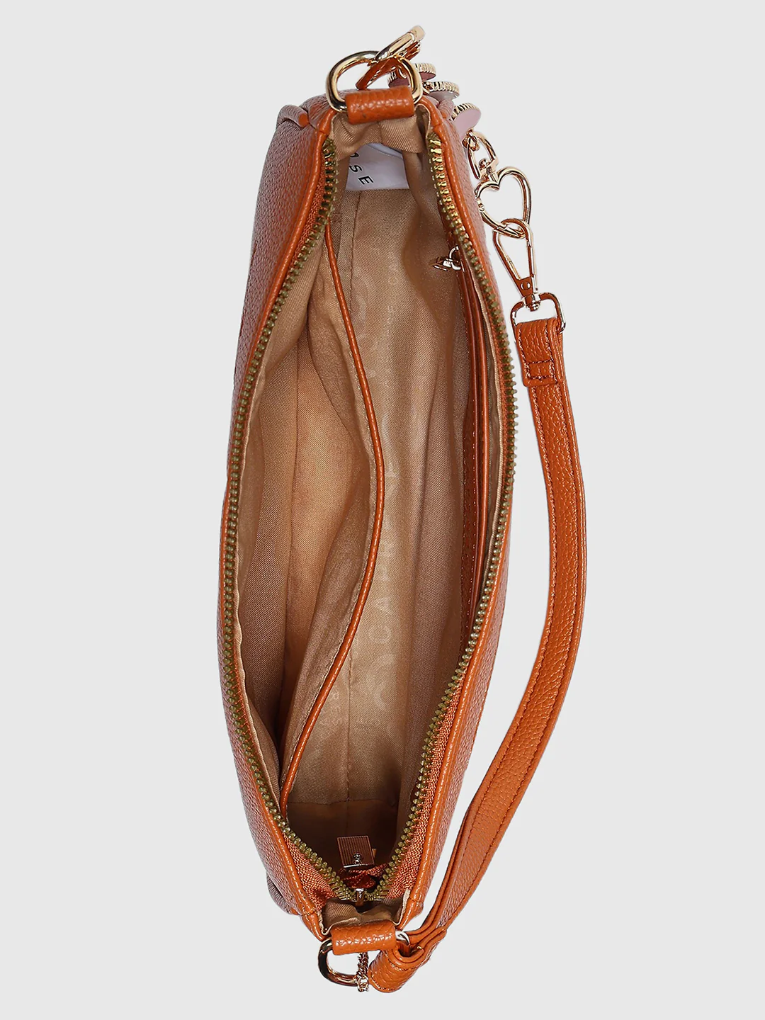 Caprese Rose Medium Tan Baguette Bag - Image 16