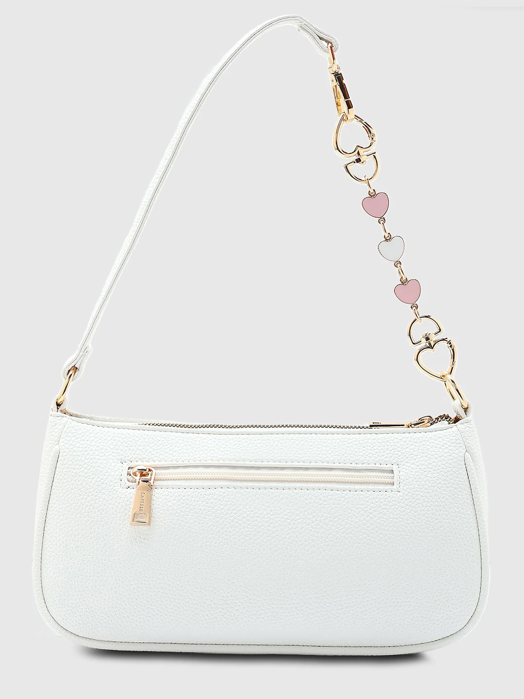 Caprese Rose Medium White Baguette Bag - Image 5
