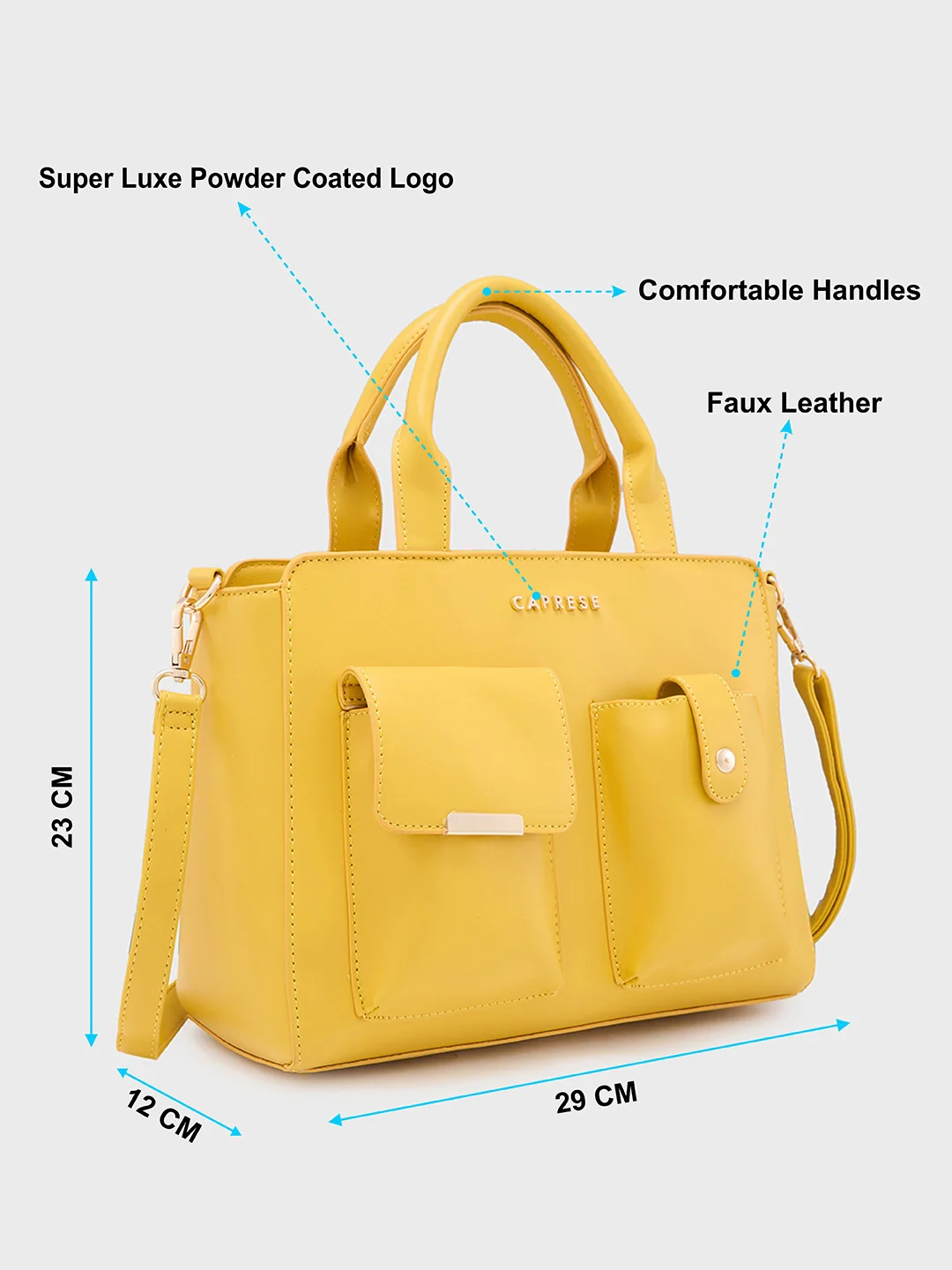 Caprese Roxena Medium Yellow Tote Bag - Image 8