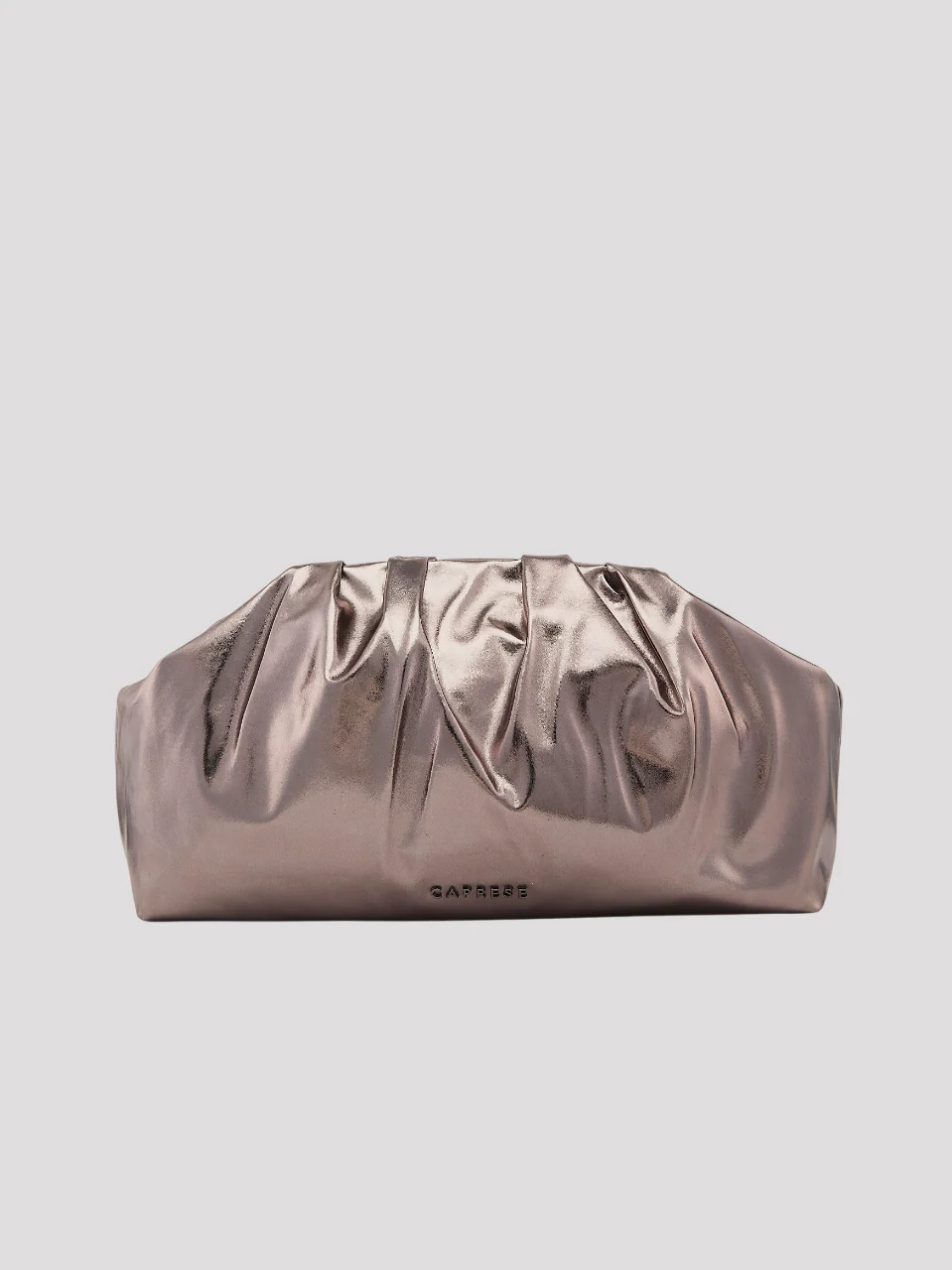 Caprese Roxene Small Metallic Gunmetal Clutch Bag - Image 3