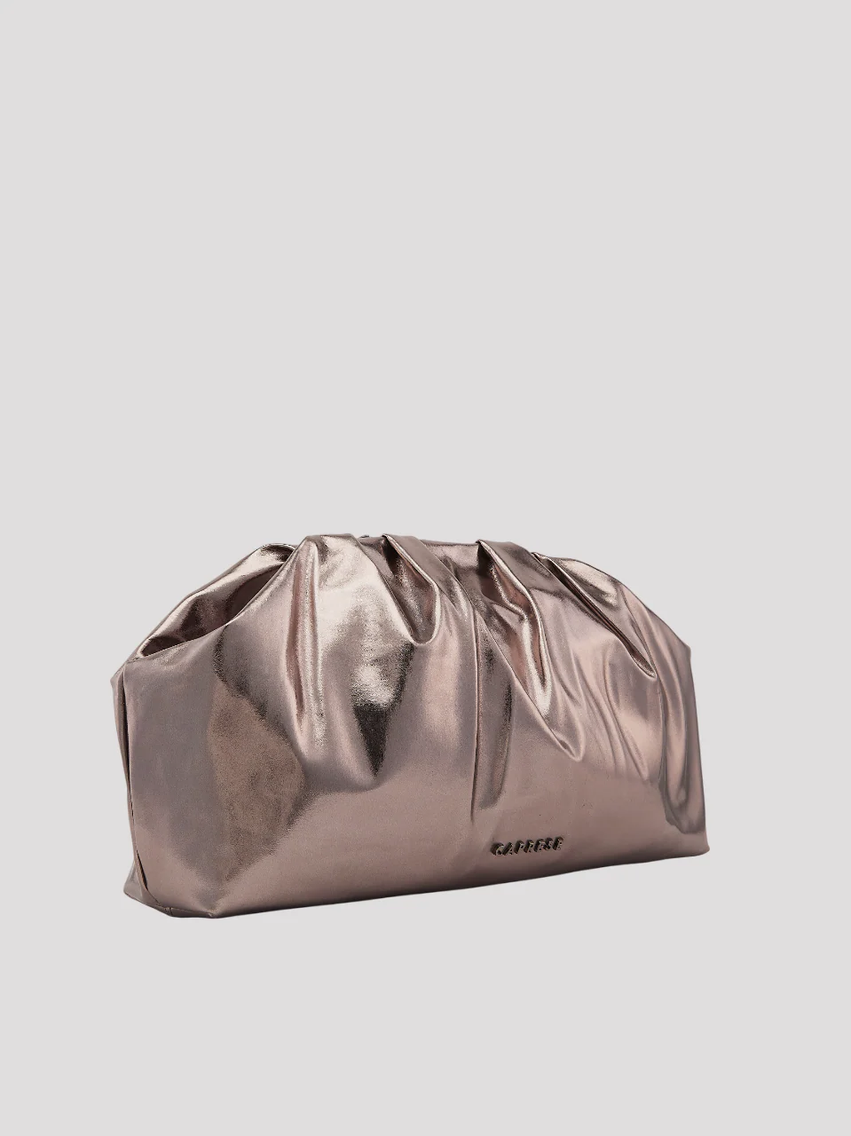 Caprese Roxene Small Metallic Gunmetal Clutch Bag - Image 4