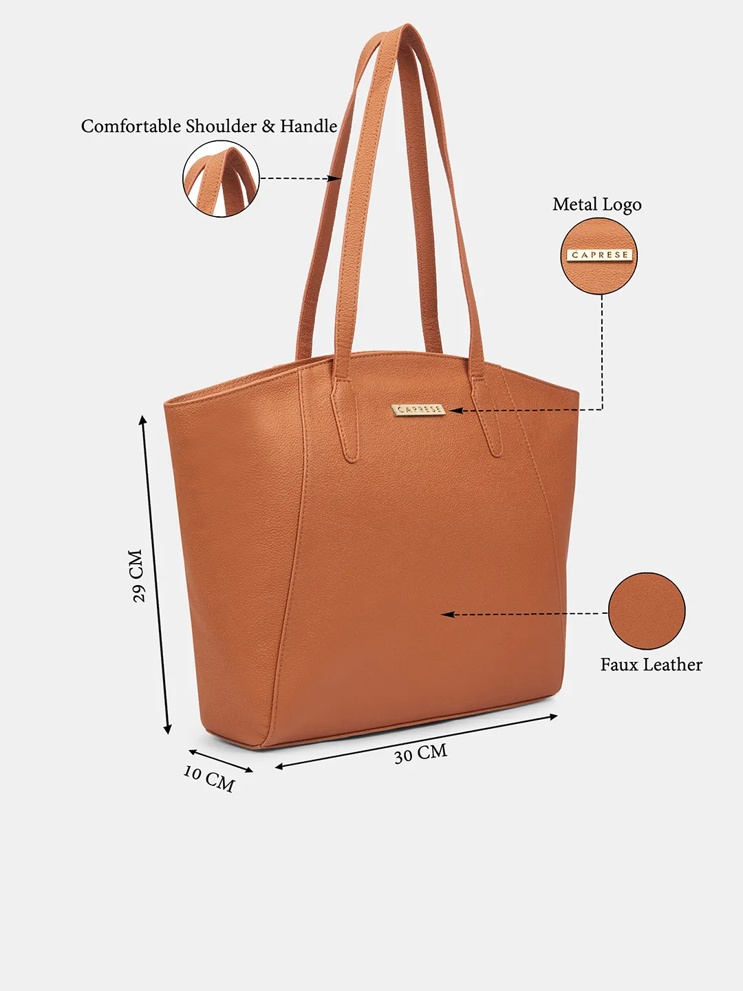 Caprese Ruby Large Tan Tote Bag - Image 3