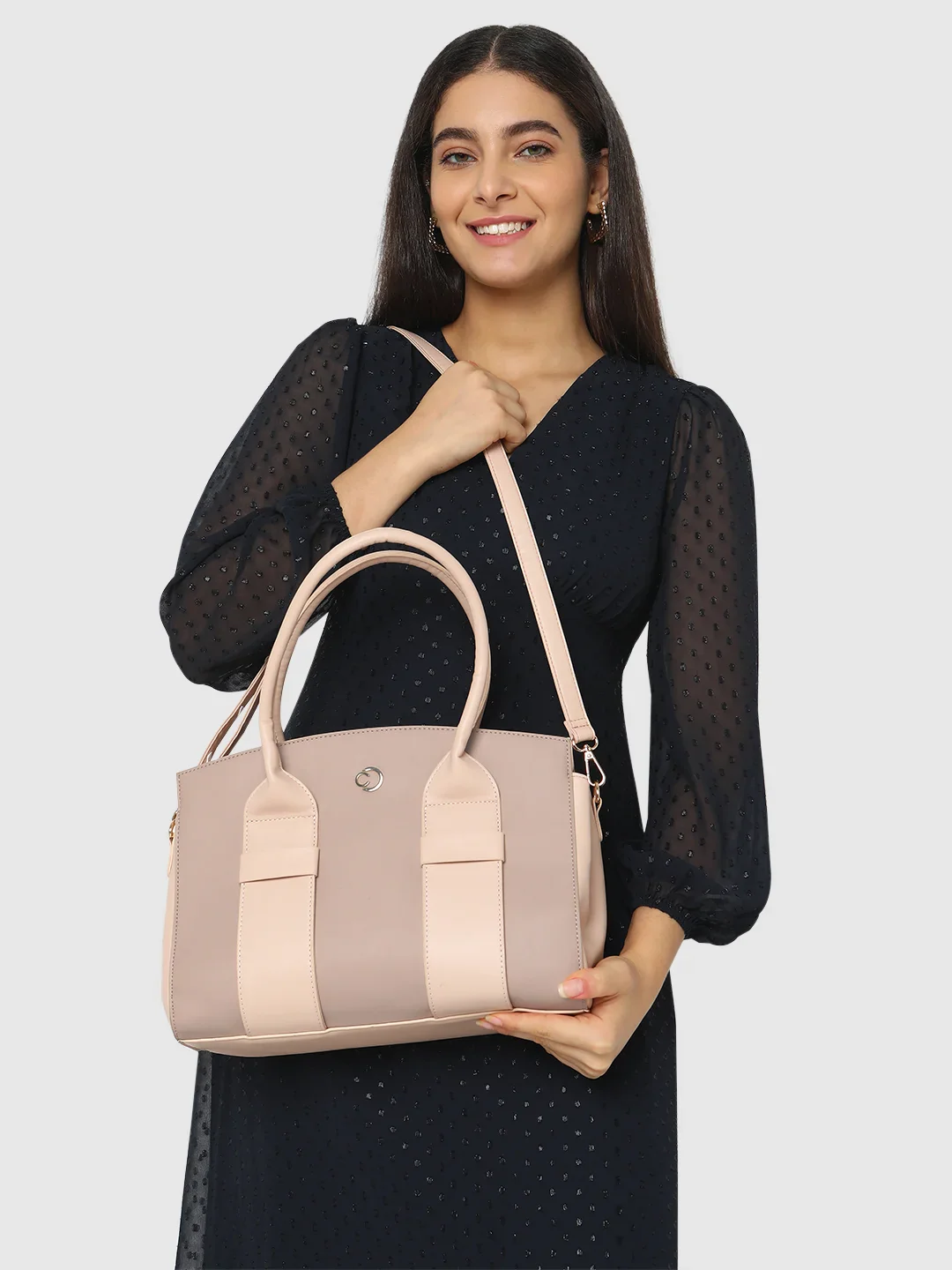 Caprese Ruby Large Light Pink Satchel - Image 11